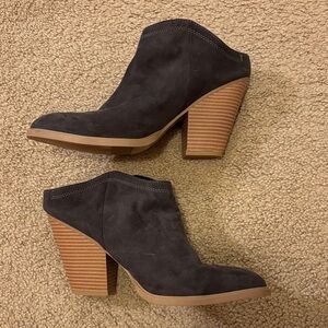 DV by Dolce Vita Dark Gray and Tan Heeled Booties